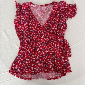 Floral Wrap Around Shirt